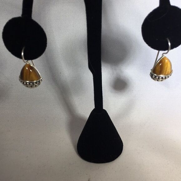 SAJEN Offerings sterling tigers eye earrings - Picture 2 of 3